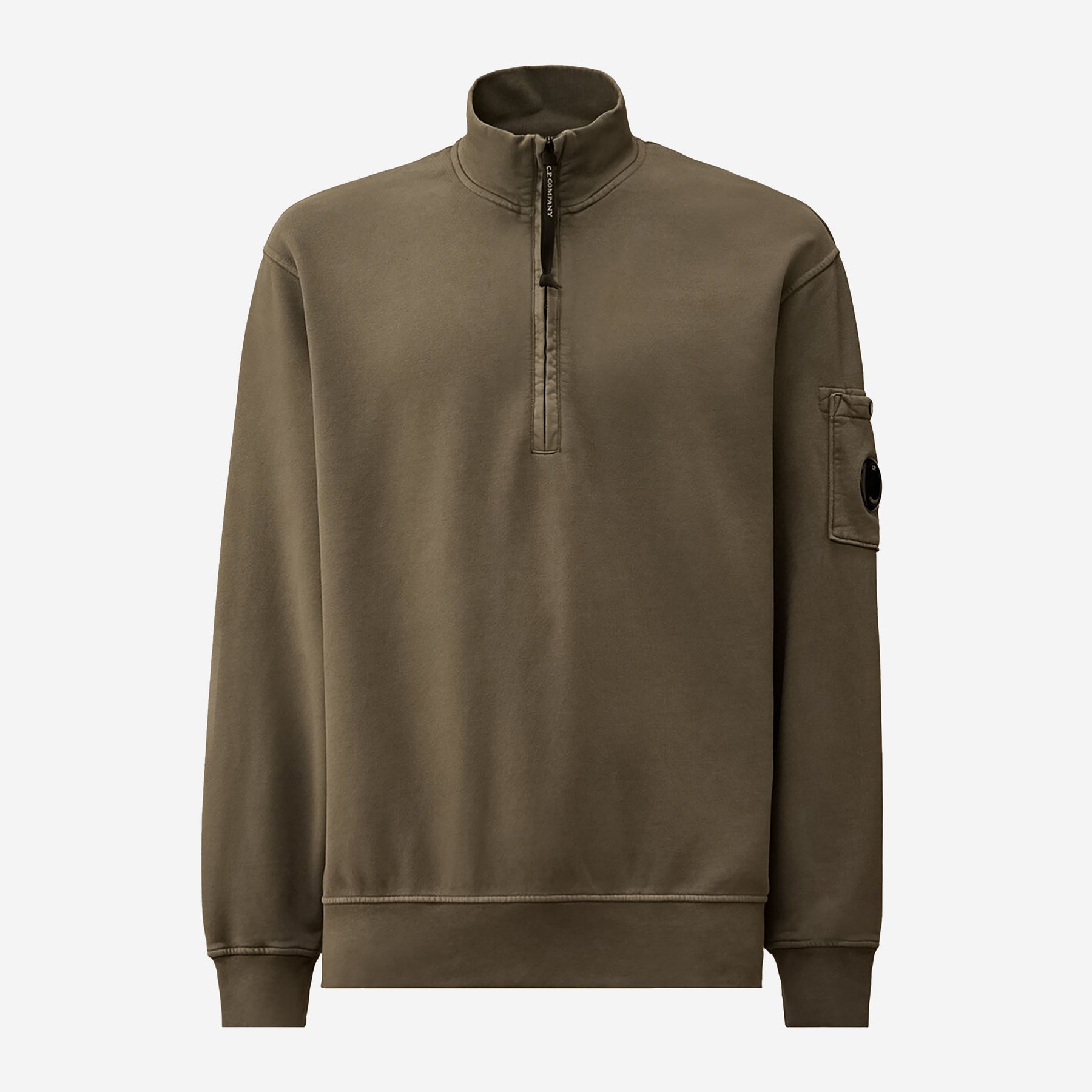 CP COMPANY｜ (Brushed Emerized Diagonal Fleece Crew Neck C.P. Company Brushed Emerized Diagonal Fleece Sweat Grey at