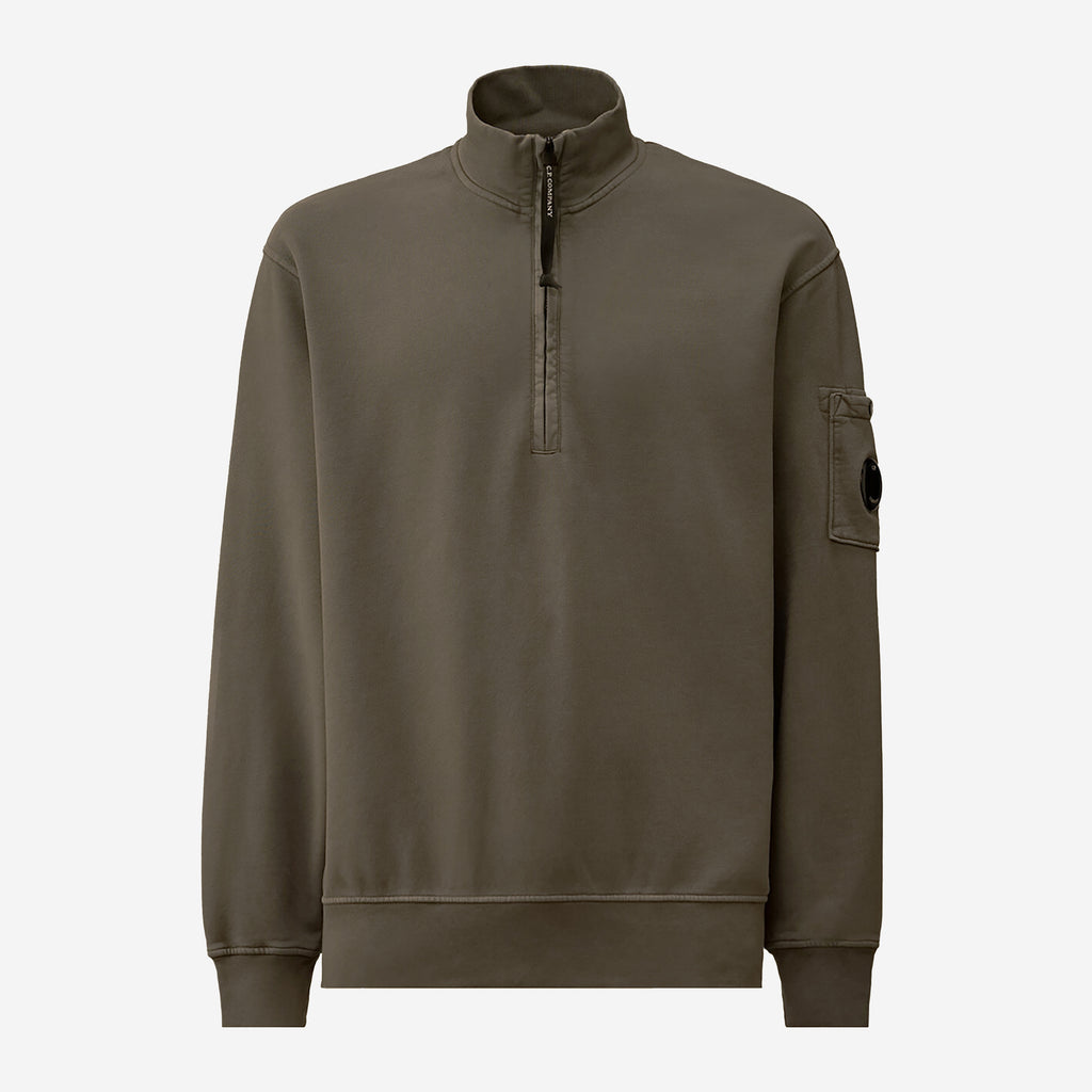 C.P. Company Brushed And Emerized Diagonal Fleece Half Zip
