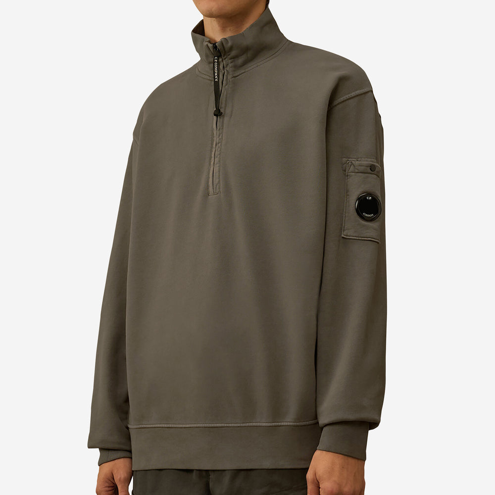 C.P. Company Brushed And Emerized Diagonal Fleece Half Zip