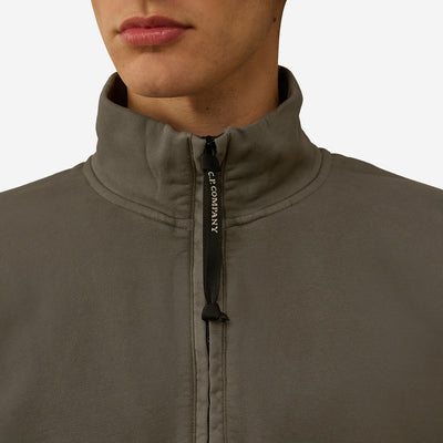 C.P. Company Brushed And Emerized Diagonal Fleece Half Zip Sweatshirt