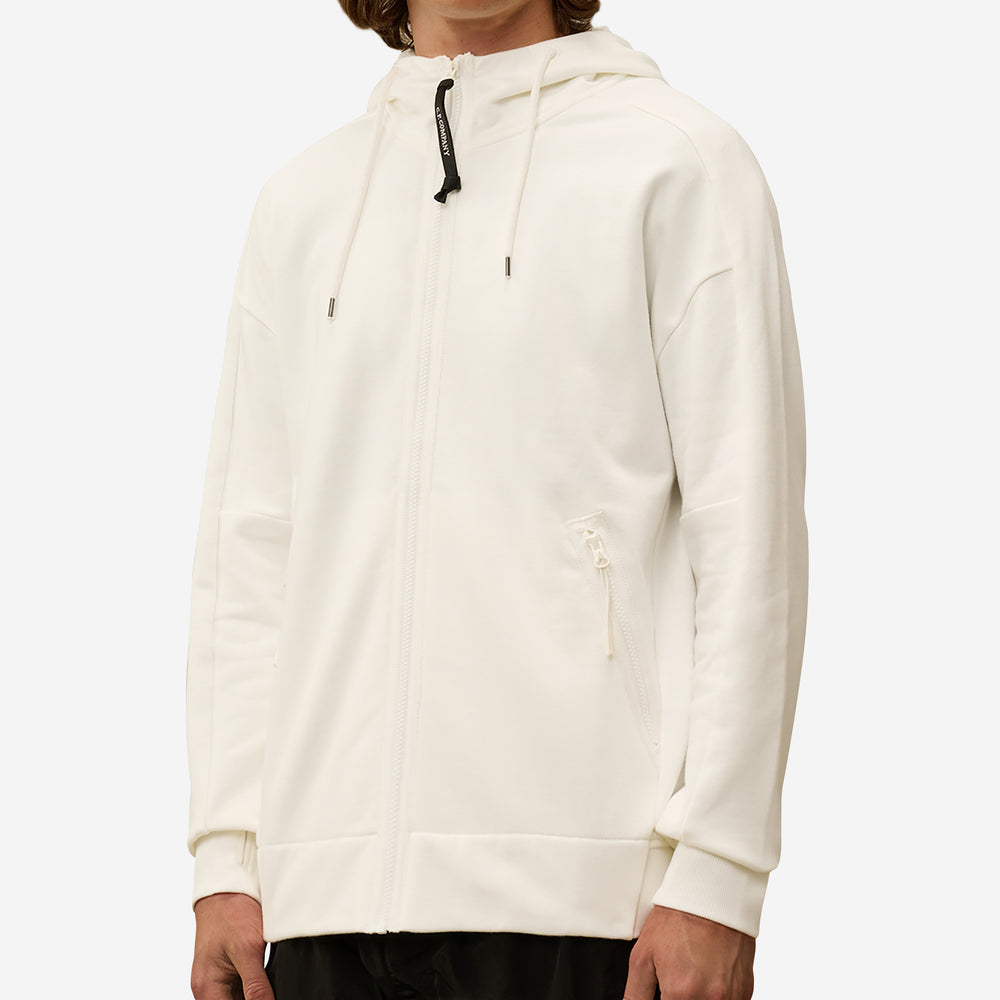diagonal raised fleece goggle hoodie C.P. Company Diagonal Raised Fleece Goggle Zipped Hooded Sweatshirt – ZAP