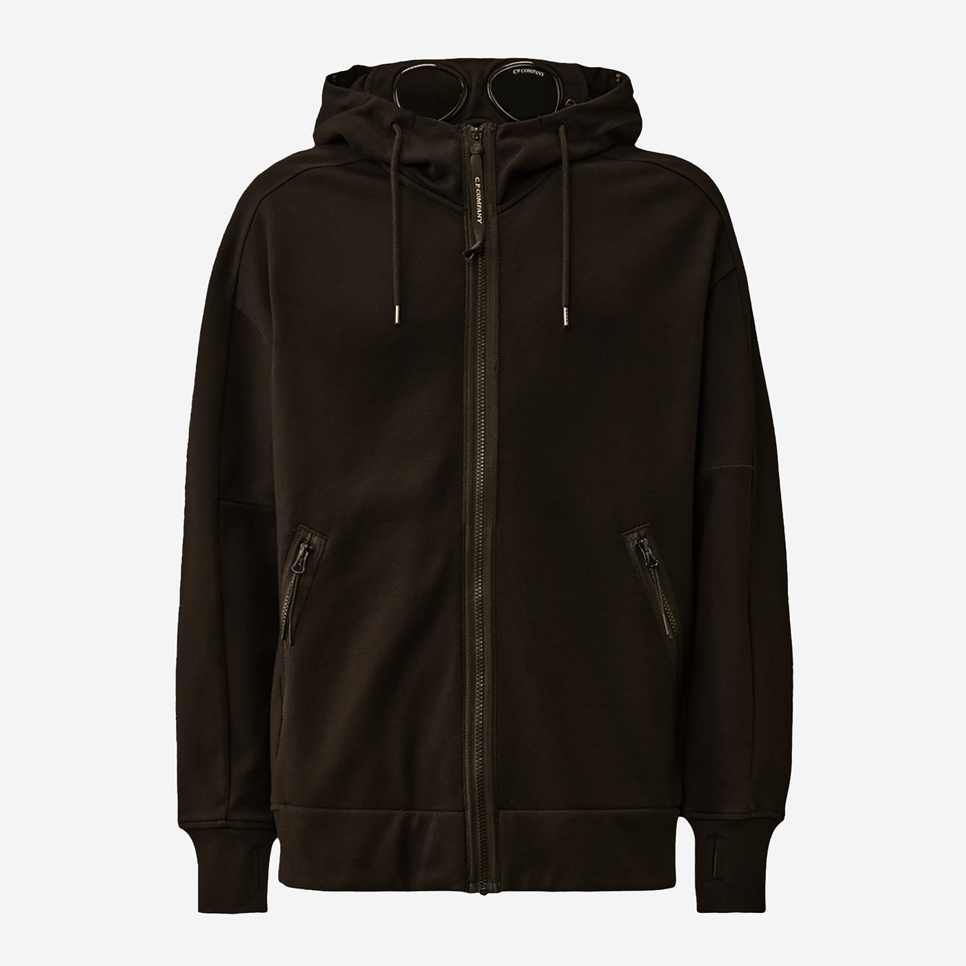 C.P. Company Diagonal Raised Fleece Goggle Zipped Hooded Sweatshirt
