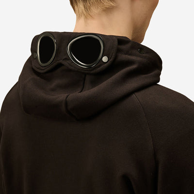 C.P. Company Diagonal Raised Fleece Goggle Zipped Hooded Sweatshirt