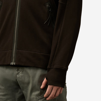 C.P. Company Diagonal Raised Fleece Goggle Zipped Hooded Sweatshirt