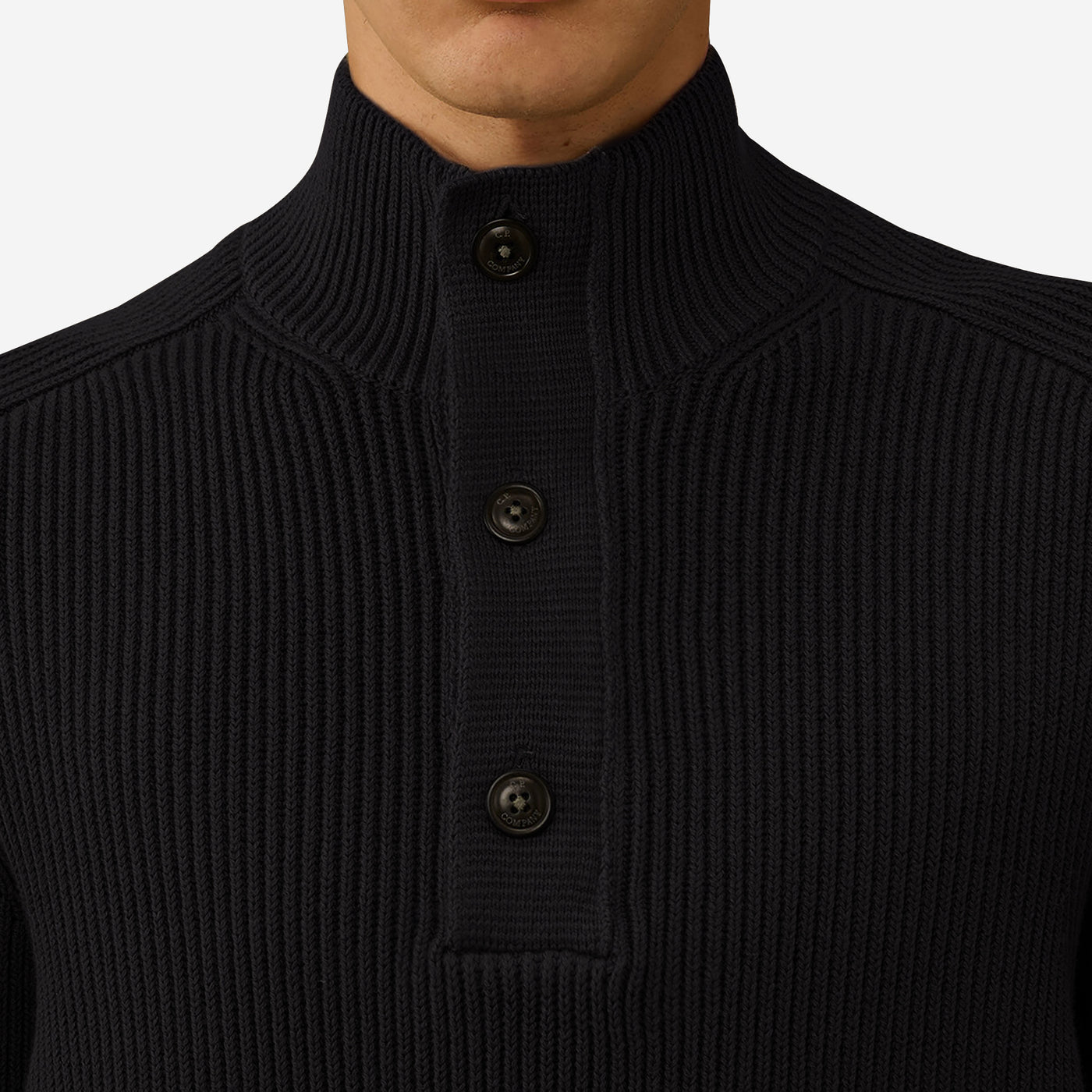 C.P. Company Full Rib Half Button Sweater – ZAP