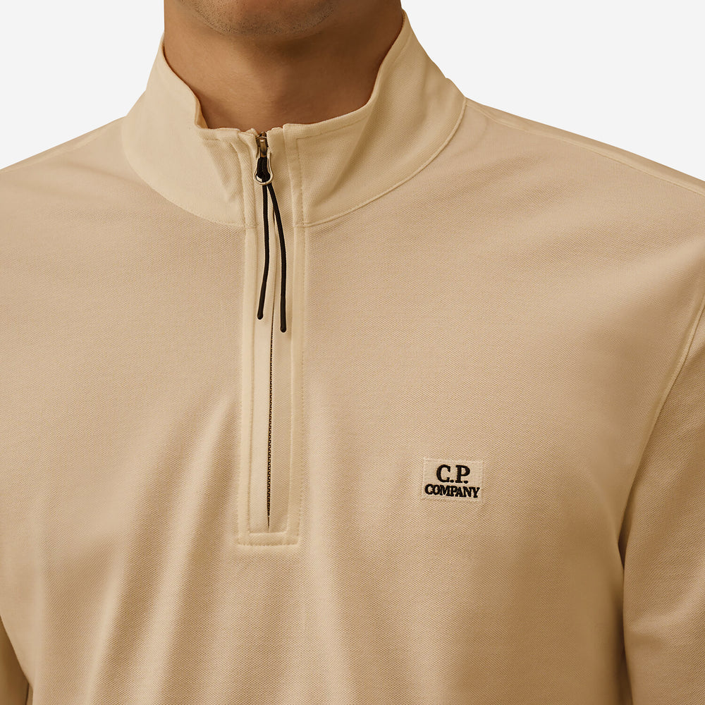 C.P. Company Stretch Piquet Half Zip Long Sleeve Polo – ZAP