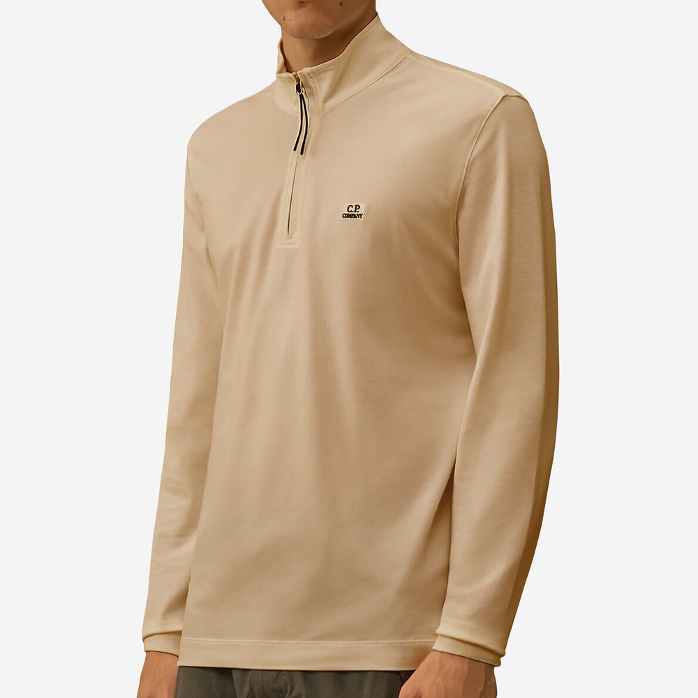 C.P. Company Stretch Piquet Half Zip Long Sleeve Polo – ZAP