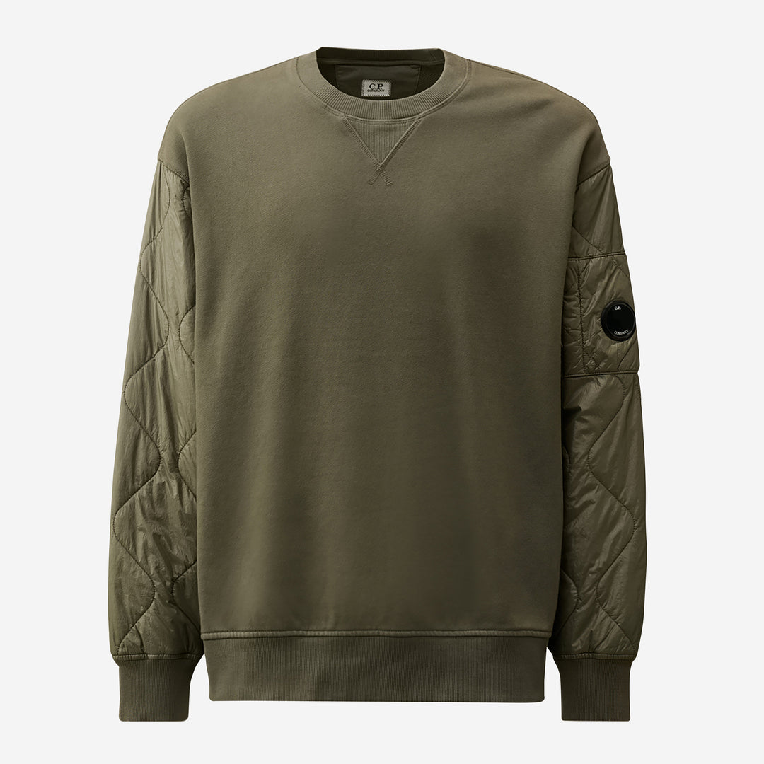 C.P. Company★DIAGONAL RAISED レンズワッペン スウェット DIAGONAL RAISED FLEECE MIXED QUILTED CREW NECK SWEATSHIRT