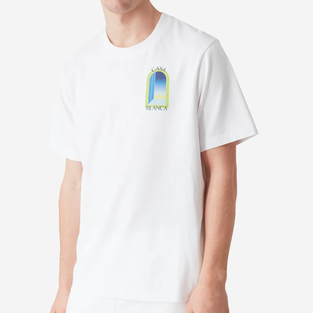 Casablanca White & Lime Arches Short Sleeve T‑Shirt – ZAP
