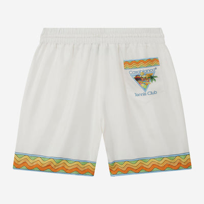 Casablanca Afro Cubism Tennis Club Silk Shorts