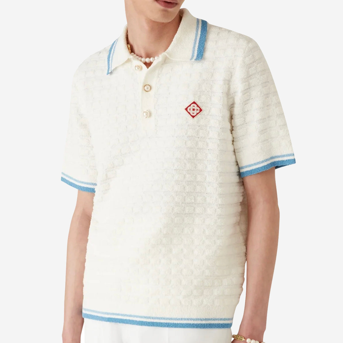 Casablanca Cotton Boucle Polo Shirt