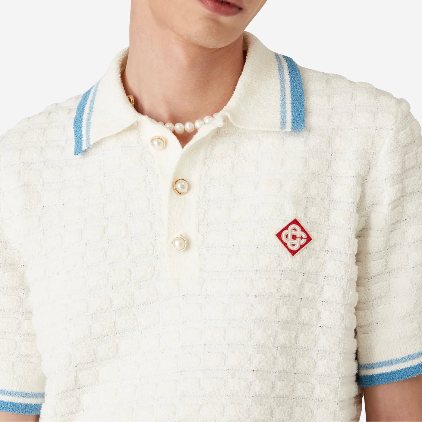 Casablanca Cotton Boucle Polo Shirt