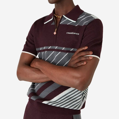 Casablanca Merino Diagonal Tennis Polo