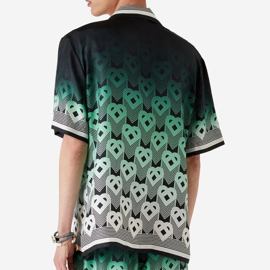 Casablanca Gradient Monogram Short Sleeve Silk Shirt