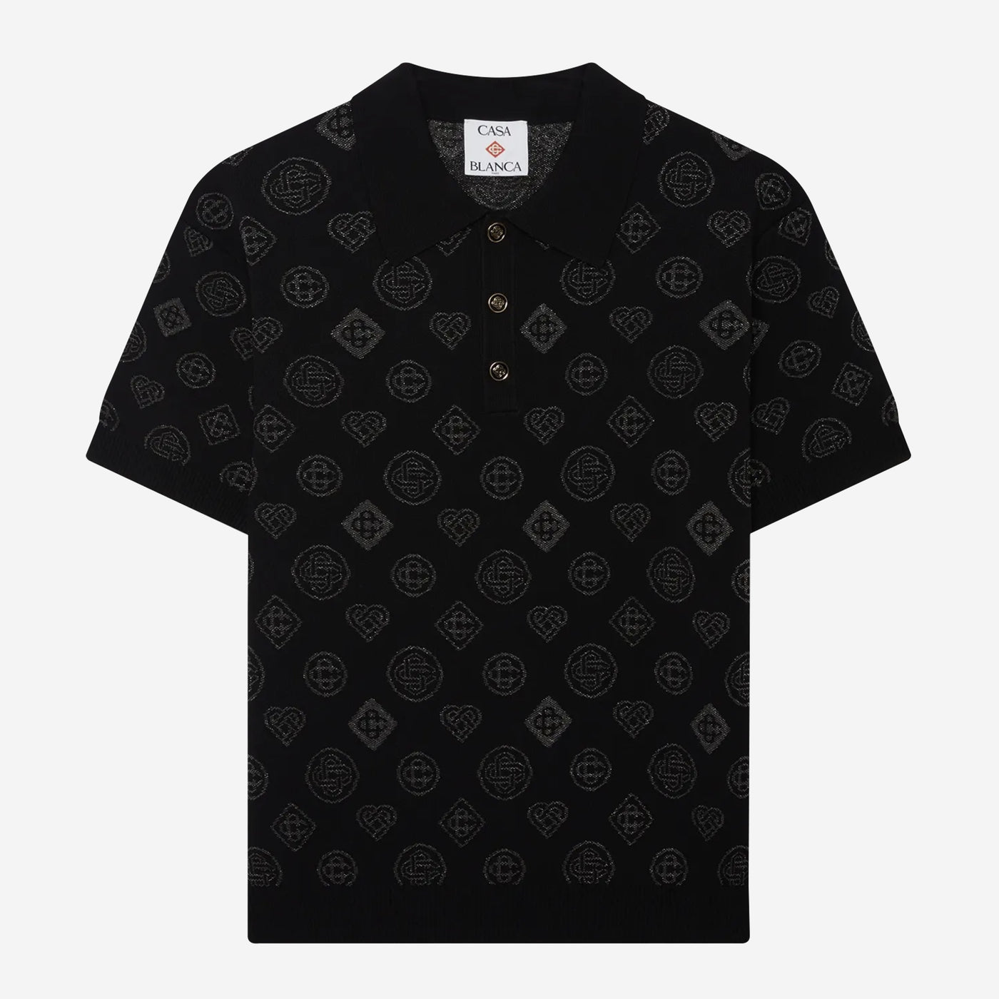 Casablanca Monogram Jacquard Knit Polo