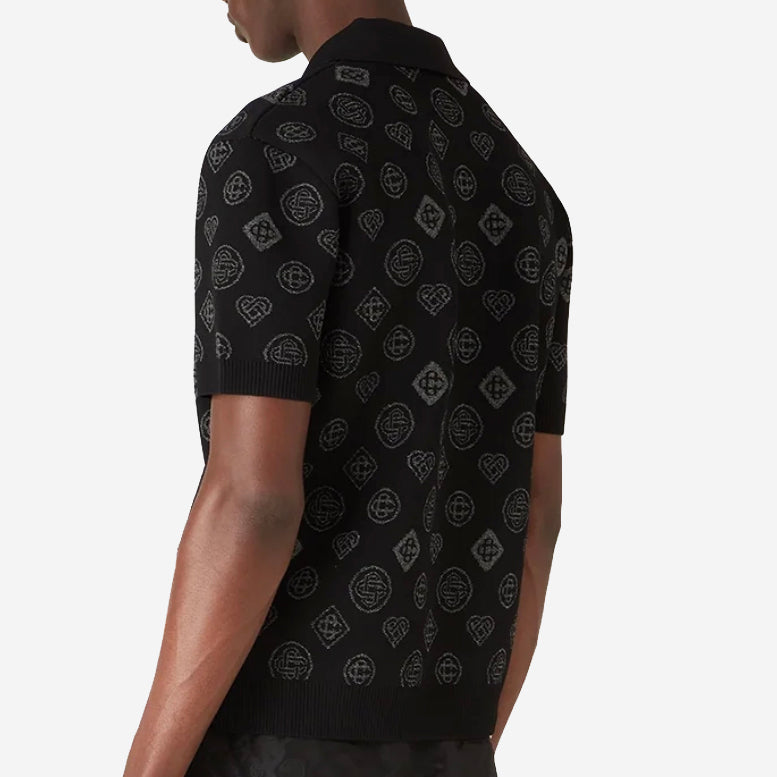 Casablanca Monogram Jacquard Knit Polo