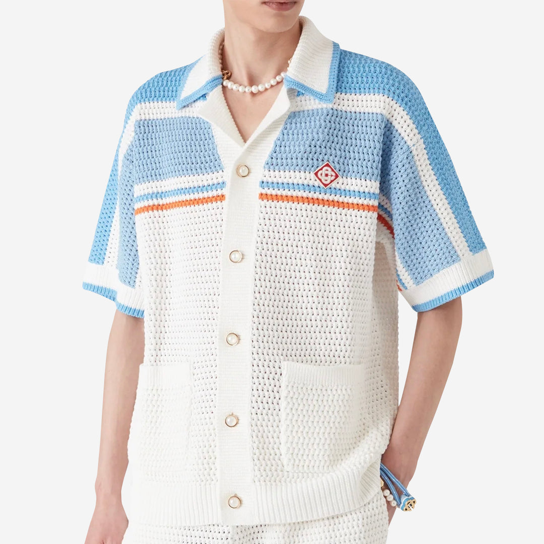 Casablanca Cotton Tennis Short Sleeve Crochet Shirt – ZAP