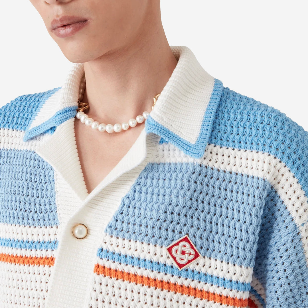 Casablanca Cotton Tennis Short Sleeve Crochet Shirt – ZAP