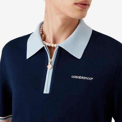 Casablanca Merino Knit Tennis Polo Shirt