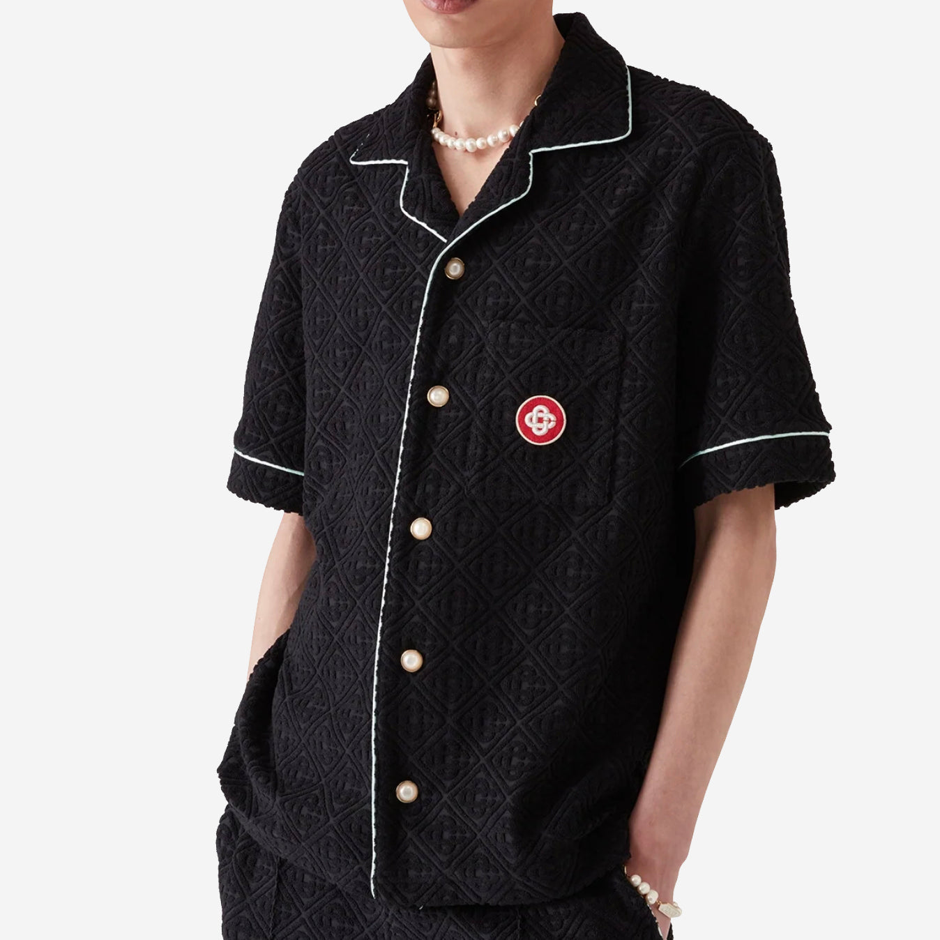Casablanca Monogram Jacquard Towelling Short Sleeve Shirt