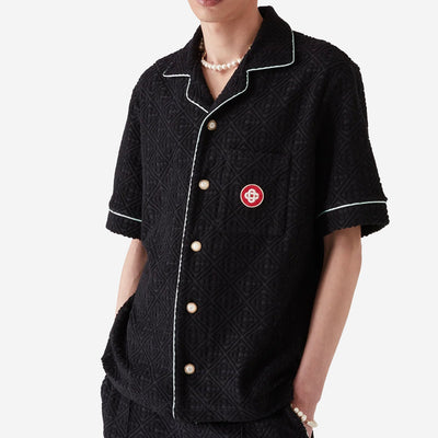 Casablanca Monogram Jacquard Towelling Short Sleeve Shirt