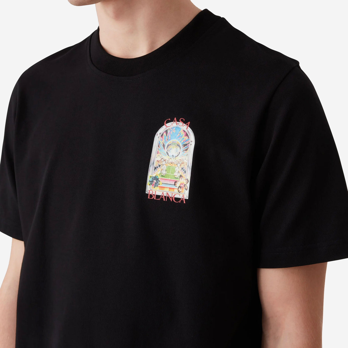 Casablanca Tシャツ Casablanca Black Tennis Landscape Short Sleeve T‑Shirt – ZAP