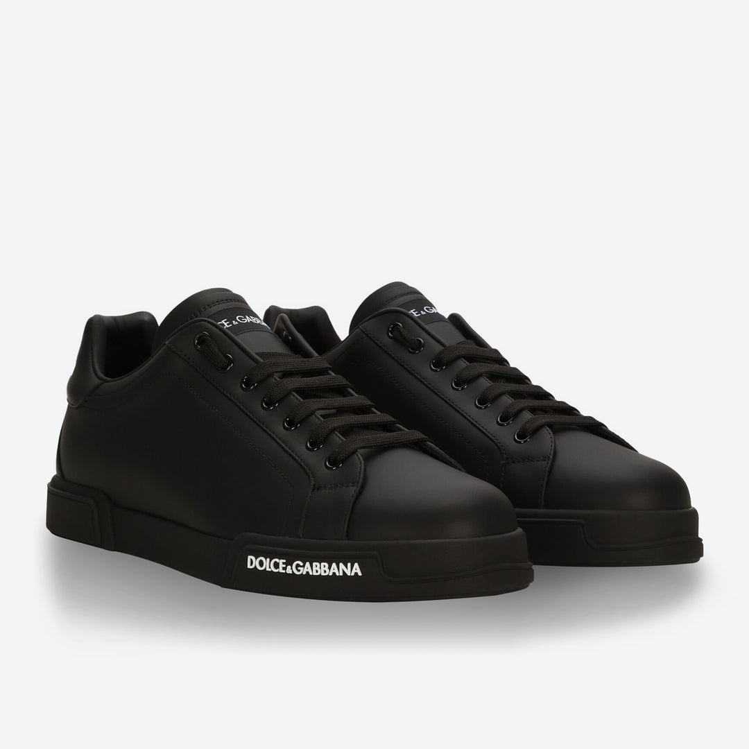 スニーカー DOLCE & GABBANA PORTOFINO SNEAKERS IN NAPPA Calfskin nappa Portofino sneakers in Black for Men