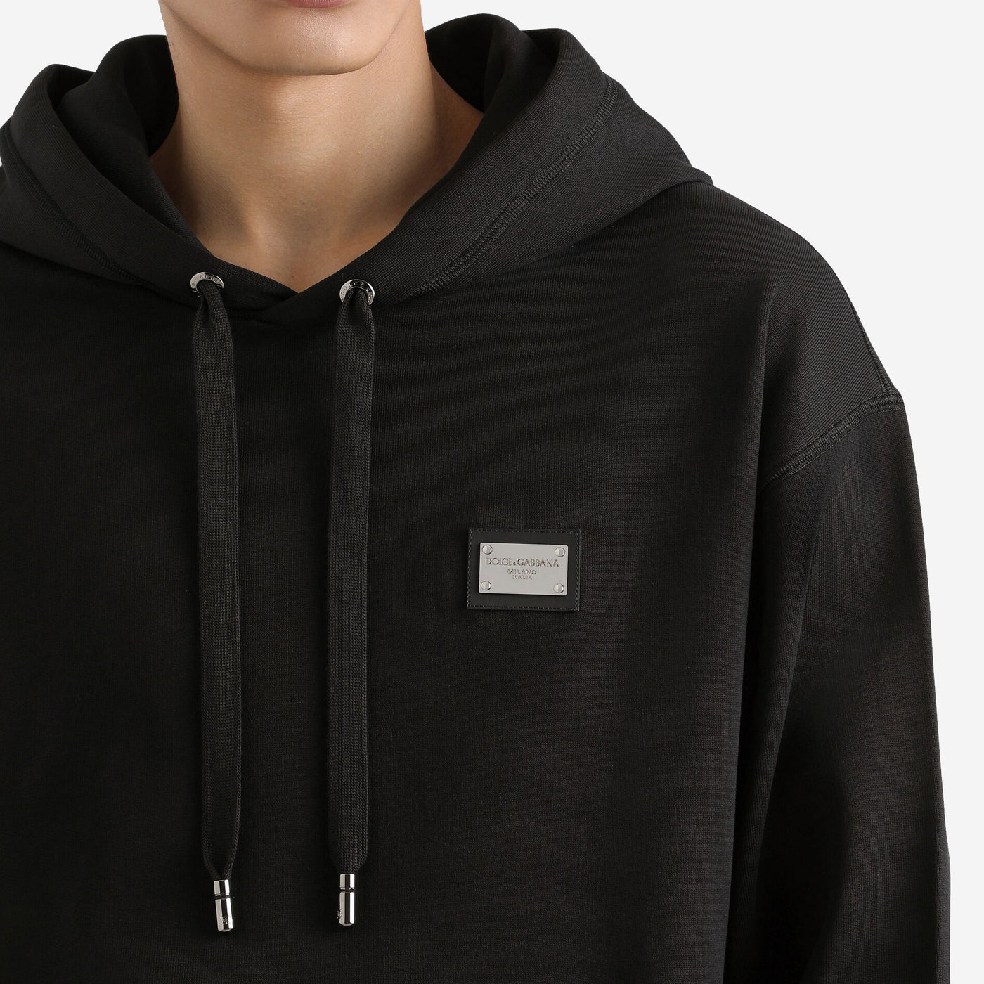 Dolce & Gabbana Branded Tag Jersey Hoodie
