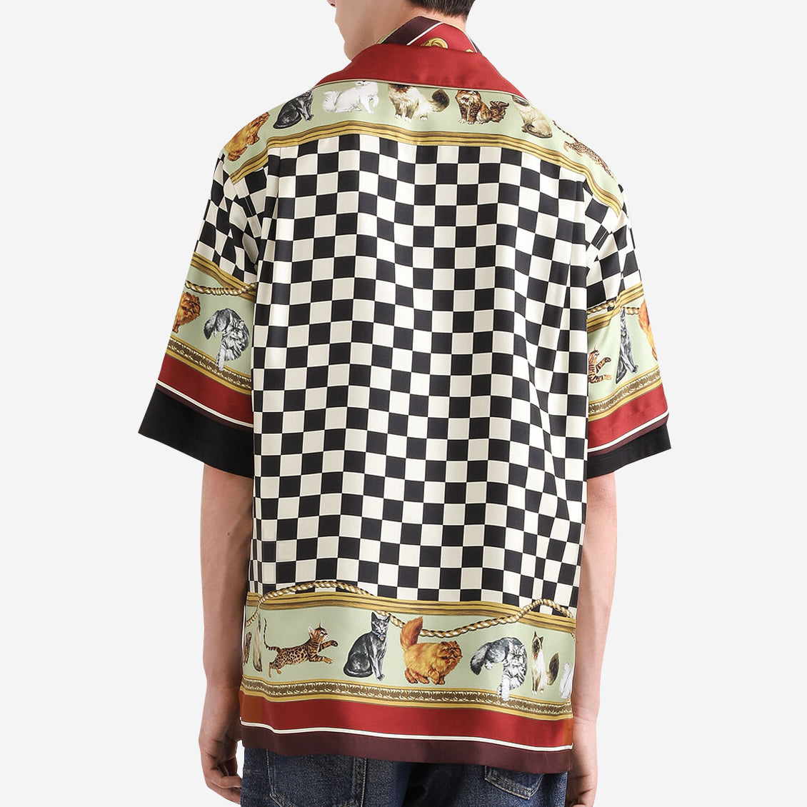 Dolce & Gabbana Cat Print Silk Shirt