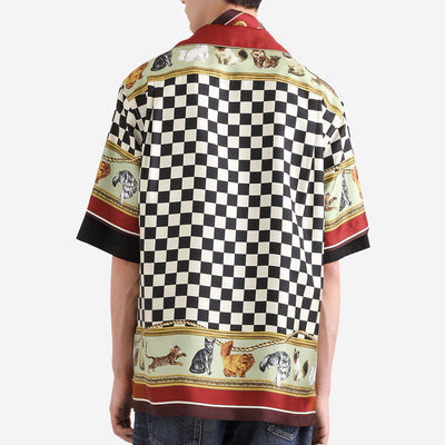 Dolce & Gabbana Cat Print Silk Shirt