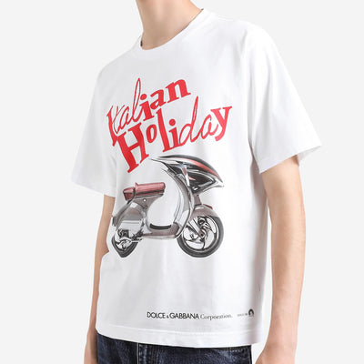 Dolce & Gabbana Cotton Vespa Print T-Shirt