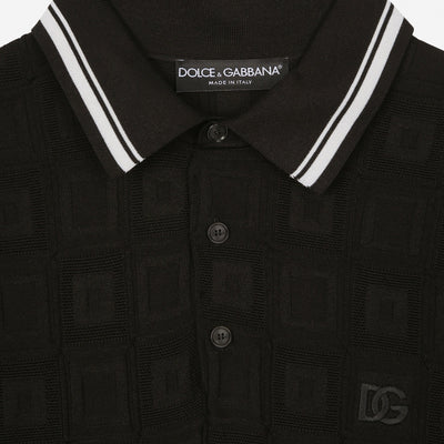 Dolce & Gabbana Stretch Silk DG Logo Polo Shirt
