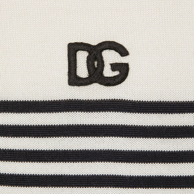 Dolce & Gabbana DG patch Striped Silk Polo Shirt