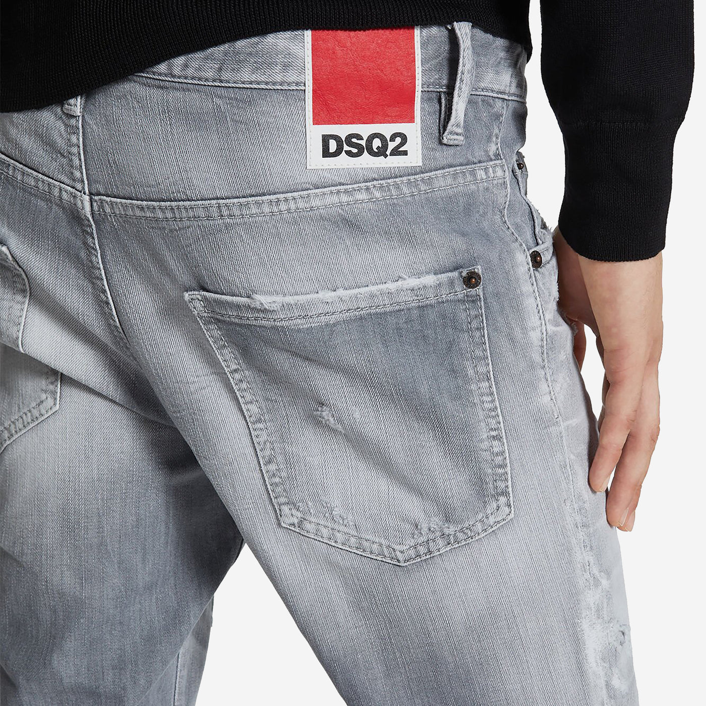 DSquared2 Brushed Grey Wash Skater Jeans