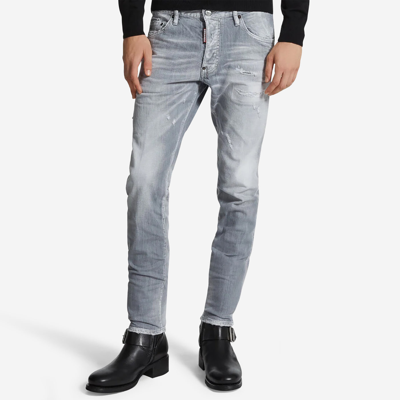 DSquared2 Brushed Grey Wash Skater Jeans