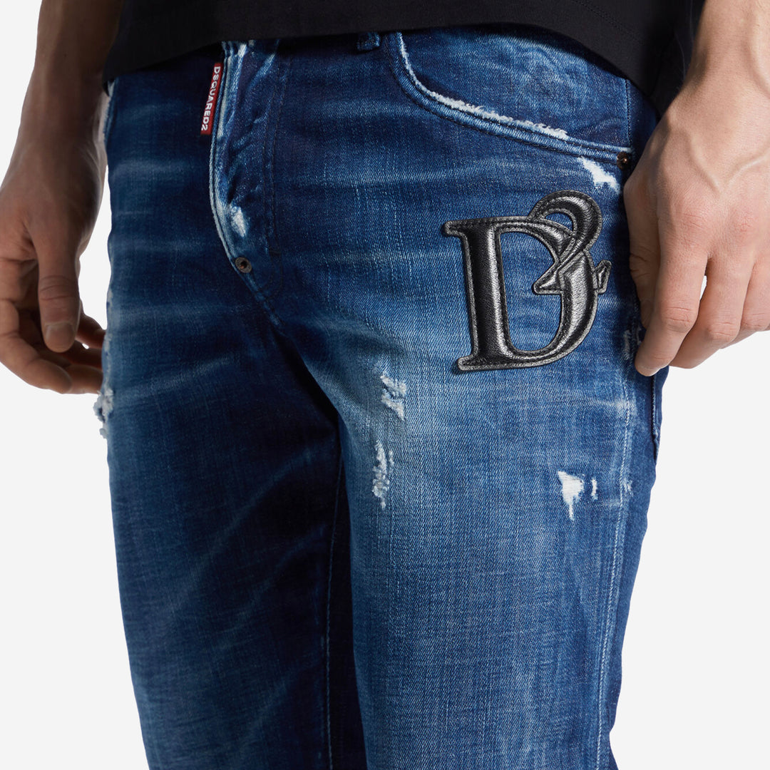 DSquared2 Dark Midnight Blue Wash Skater Jeans – ZAP