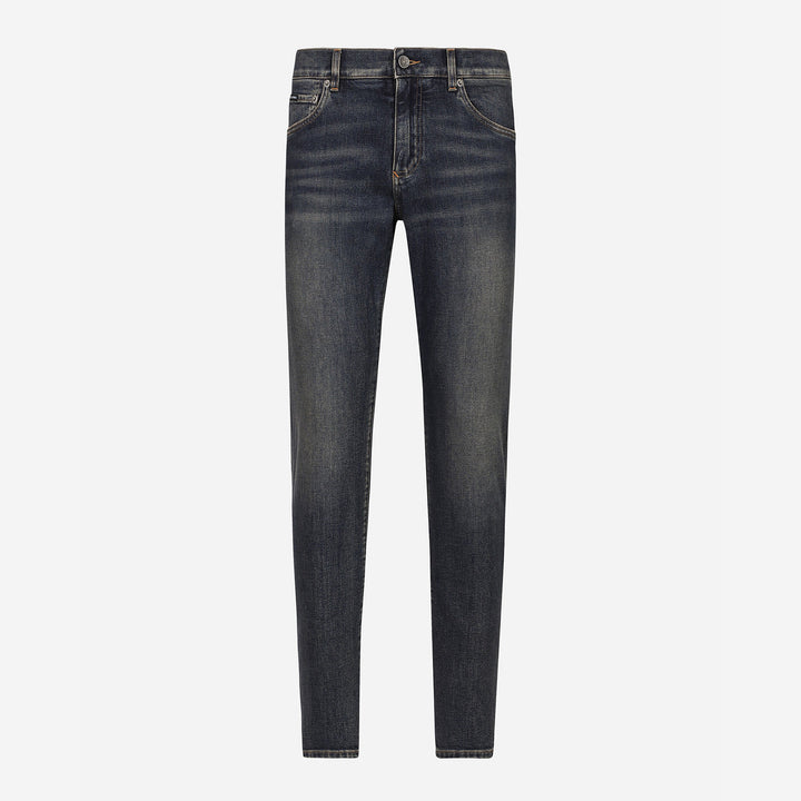 Dolce & Gabbana Distressed Studded slim-fit Jeans | Grey