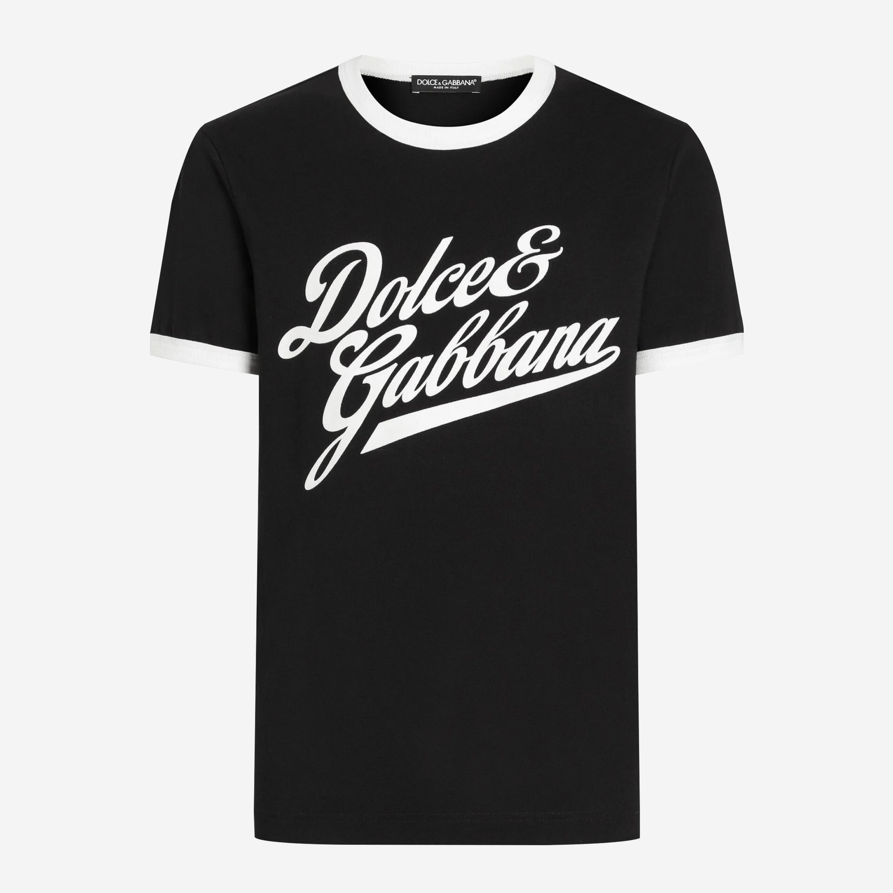 【関税＆送料込み】Dolce & Gabbana Flock Print T-Shirt Dolce & Gabbana Flock Print Cotton T-Shirt – ZAP
