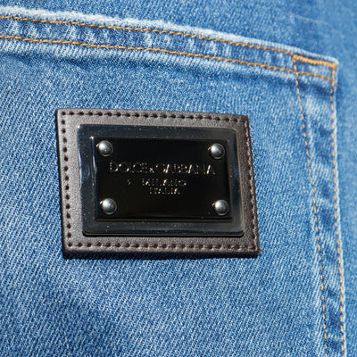 Dolce &  Gabbana Slim-Fit Stretch Cotton Plaque Jeans