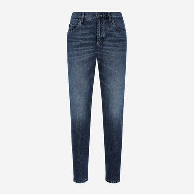 Dolce & Gabbana Dark Blue Logo Plaque Jeans