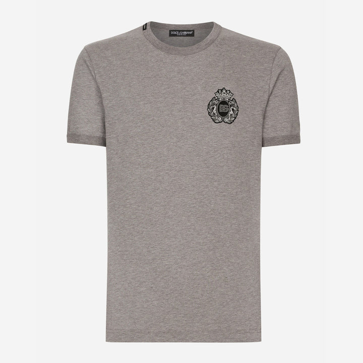 DOLCE&GABBANA ロゴ Tシャツ グレー グレーのメンズ Tシャツ コットン ロゴプレート | Dolce&Gabbana®