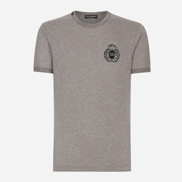 Dolce & Gabbana ロゴ tシャツ グレー Cotton T-shirt with branded tag in Grey for Men