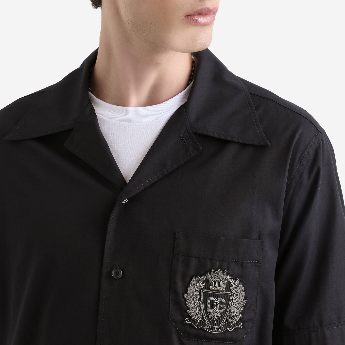 Dolce & Gabbana Hawaii Cotton Crest Shirt