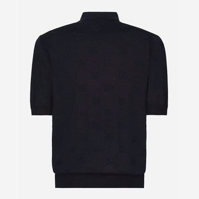 Dolce & Gabbana All Over DG Logo Embroidery Polo Shirt
