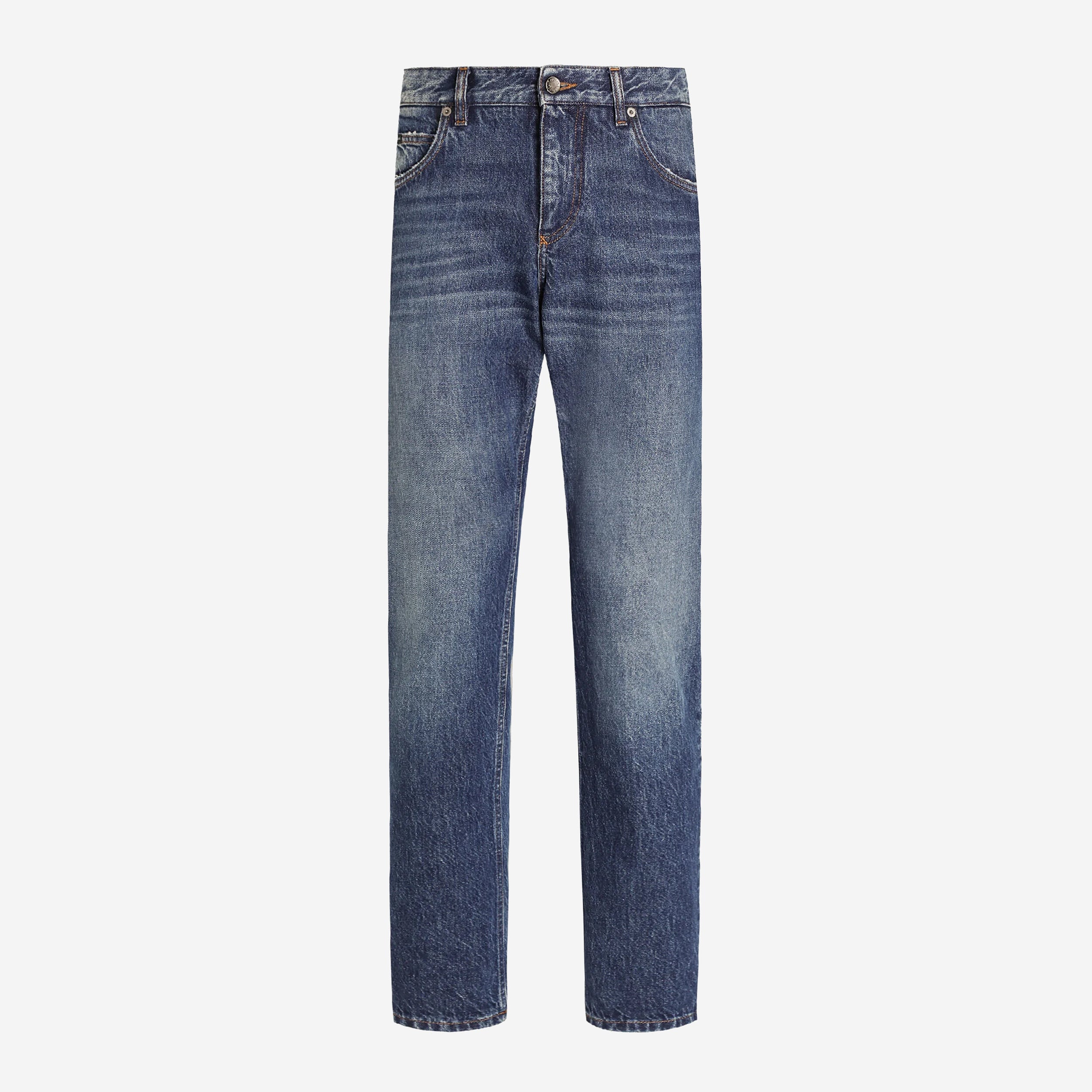 Dolce & Gabbana Regular Fit Plaque Jeans