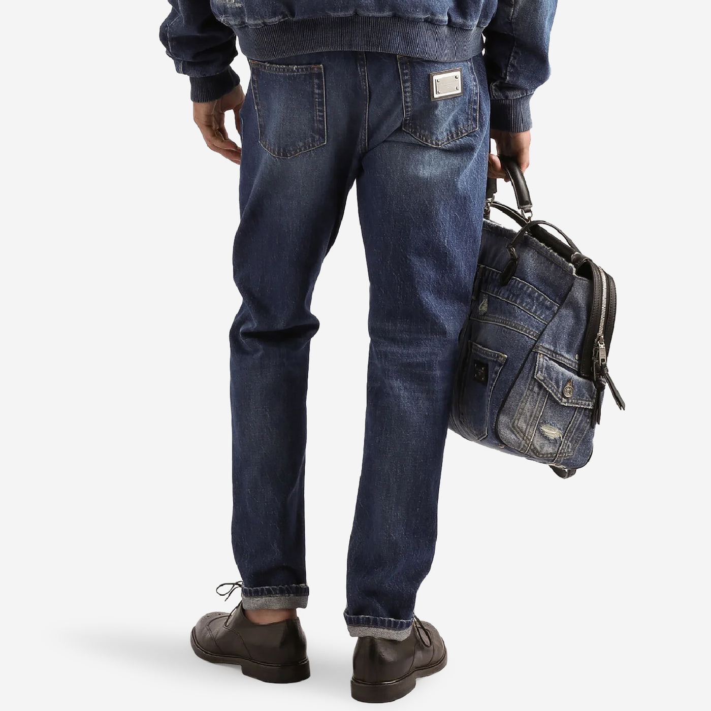 Dolce & Gabbana Regular Fit Plaque Jeans