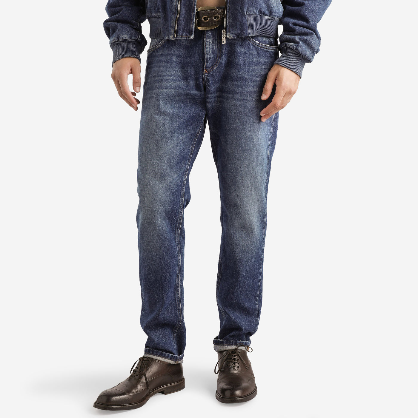 Dolce & Gabbana Regular Fit Plaque Jeans