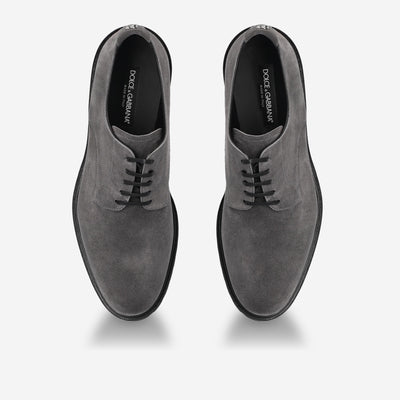 Dolce & Gabbana Grey Suede Derby Shoe
