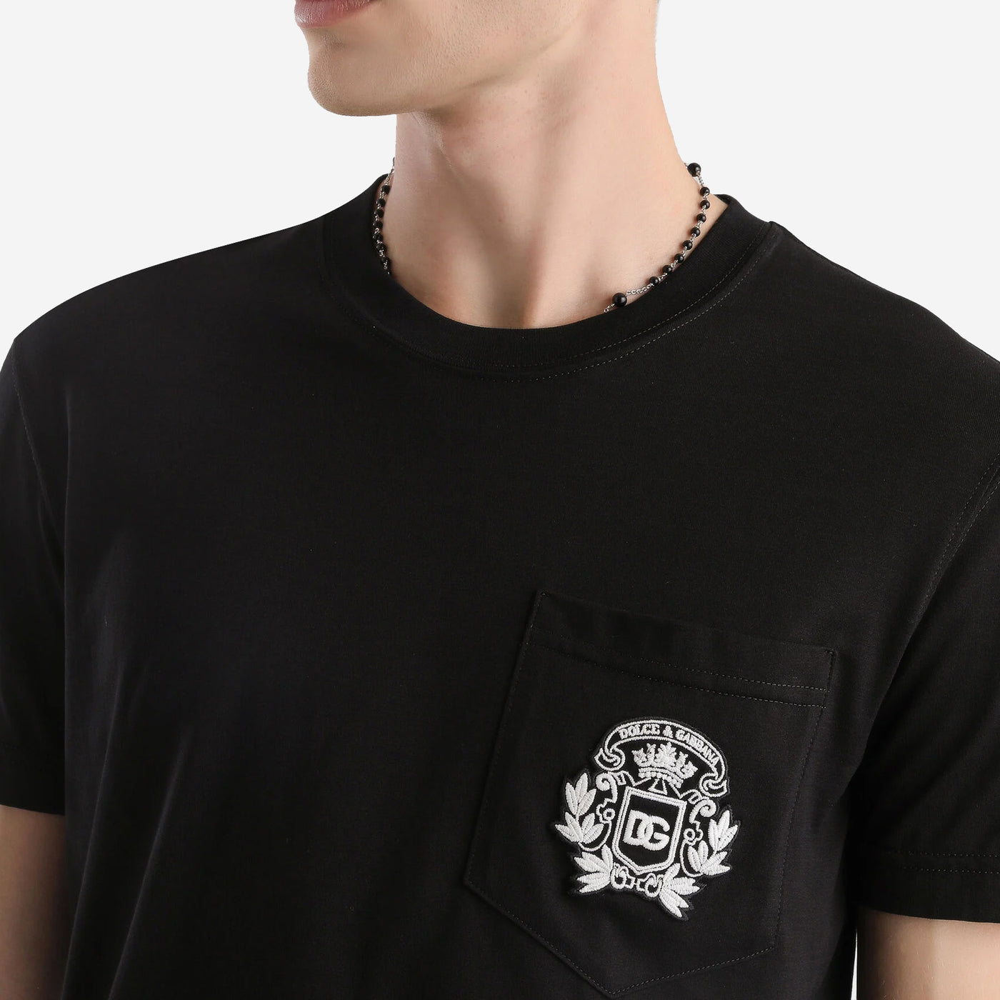 Dolce & Gabbana Logo Embroidery Cotton T-Shirt