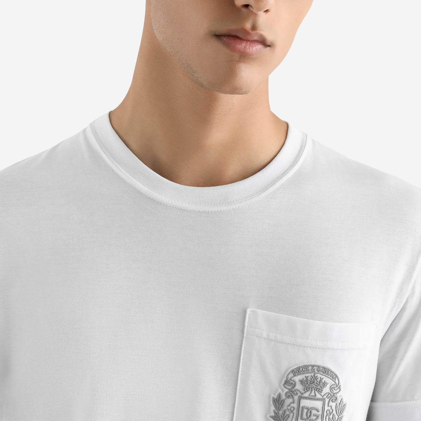 Dolce & Gabbana Logo Embroidery Cotton T-Shirt